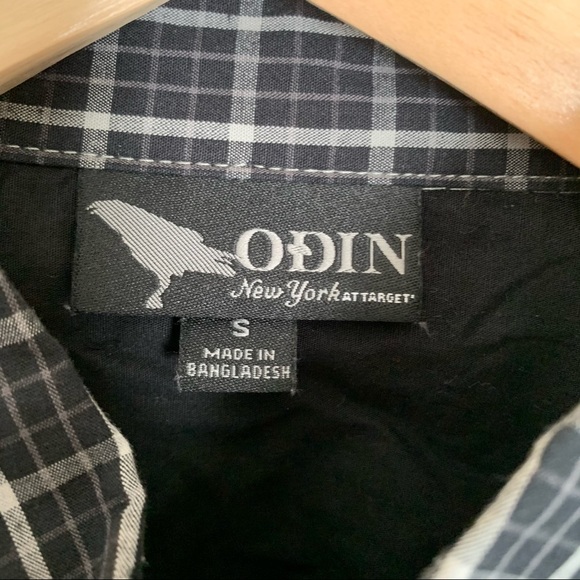 NWOT Odin New York Mixed Pattern Button-down Shirt - Picture 3 of 4